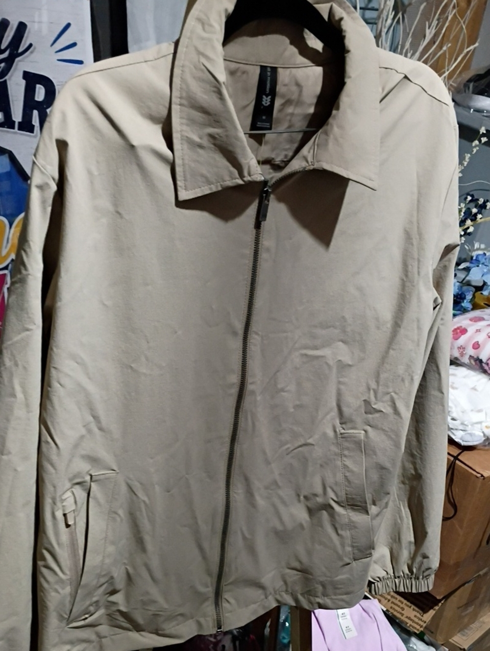 all in motion Men's Light Tan Zip-Front Shirt Jacket